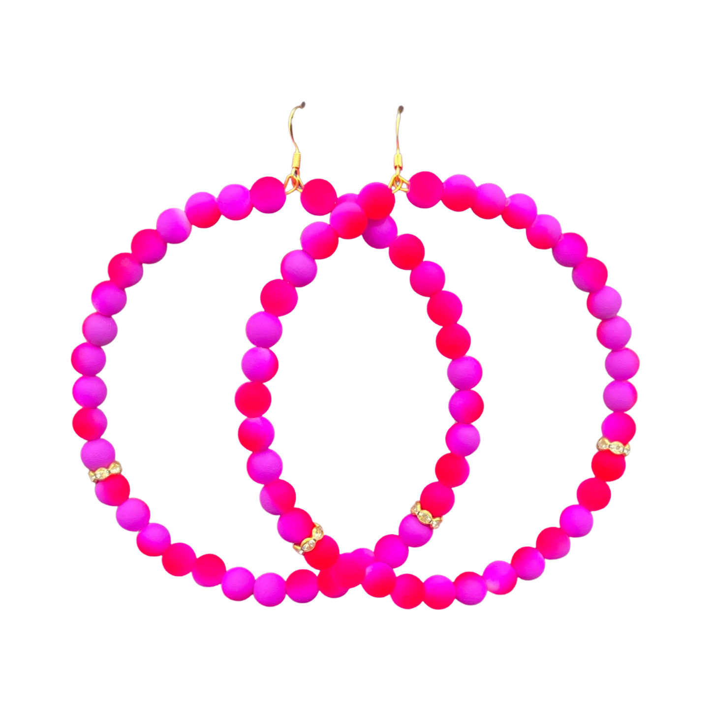 Zilly| Pink & Purple Jumbo Hoops W/Gold Sparkly Accents